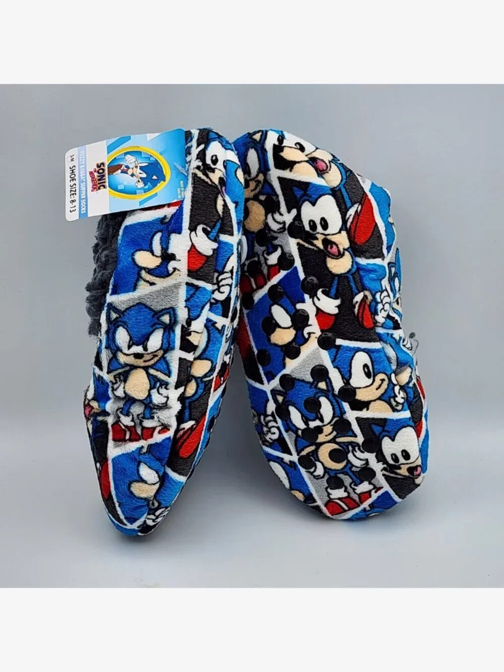 ⭐🏷️NWT! 🏷️⭐ Sonic The Hedgehog Fuzzy Slipper Socks  | Kid's Sizes 8-13